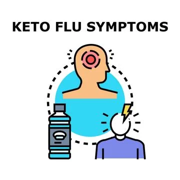 Experiencing keto flu symptoms with headache and dizziness Stock Illustration