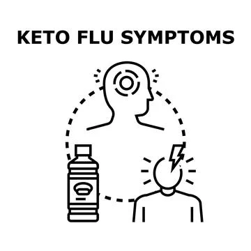 Experiencing keto flu symptoms with headache and dizziness Stock Illustration