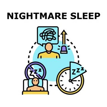Experiencing nightmare sleep problem and mental stress Ilustración de archivo