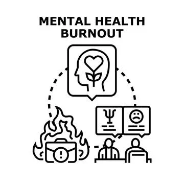 Experiencing occupational burnout and seeking psychological support assistanc Stock Illustration