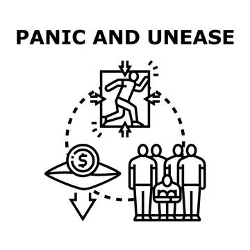 Experiencing panic and unease during financial downturn Stock Illustration