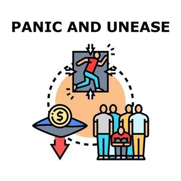 Experiencing panic and unease during financial downturn Stock Illustration