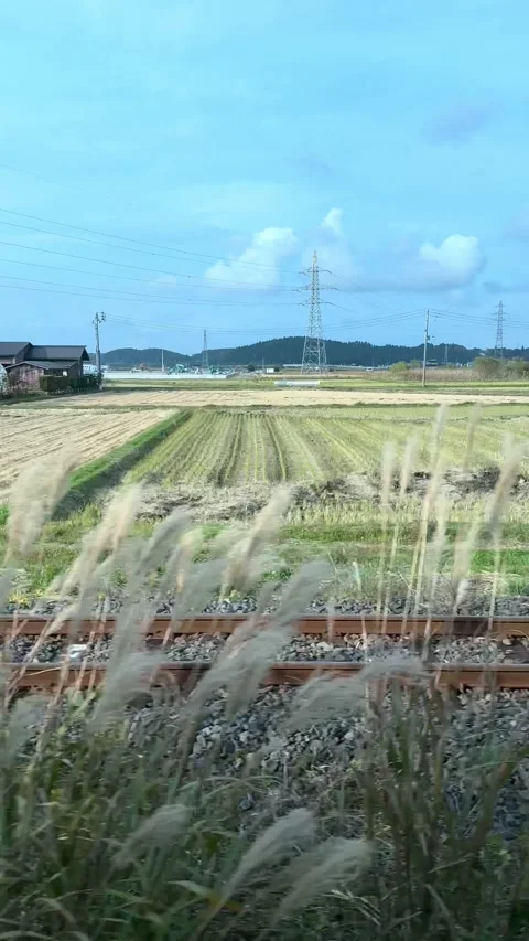 Experiencing the panoramic sights of Aomori from the local train Stock Footage 279024424