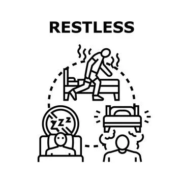 Experiencing restless night and insomnia problems Illustrazione stock
