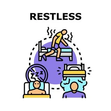 Experiencing restless night and insomnia problems Stock Illustration