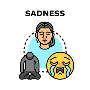 Experiencing sadness and depression concept illustration Stock Illustration