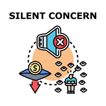 Experiencing silent concern and financial loss anxiety concept Stock Illustration