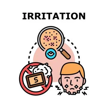 Experiencing skin irritation causing discomfort and redness Stock Illustration