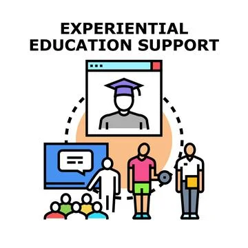 Experiential education support developing practical skills learning coaching Stock Illustration