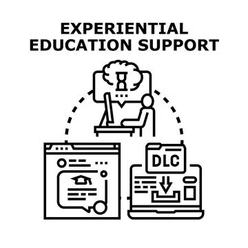 Experiential education support program creating learning content Stock Illustration