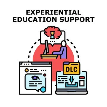Experiential education support program creating learning content Stock Illustration