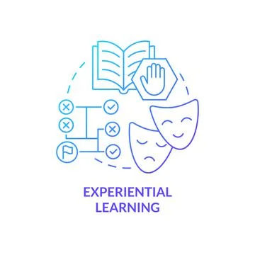 Experiential learning blue gradient concept icon Stock Illustration