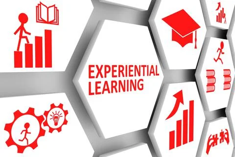 EXPERIENTIAL LEARNING concept cell background 3d illustration Stock Illustration