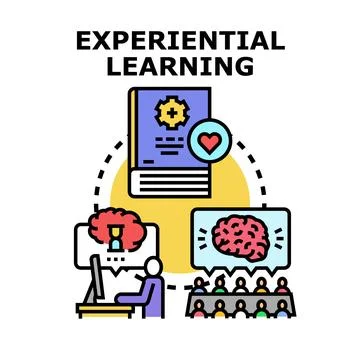 Experiential learning process fostering knowledge and skills 库存插图