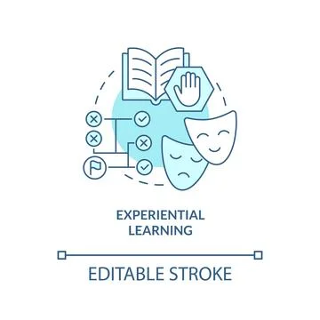 Experiential learning turquoise concept icon Stock Illustration