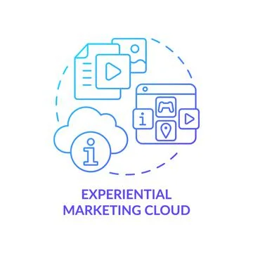 Experiential marketing cloud blue gradient concept icon 库存插图