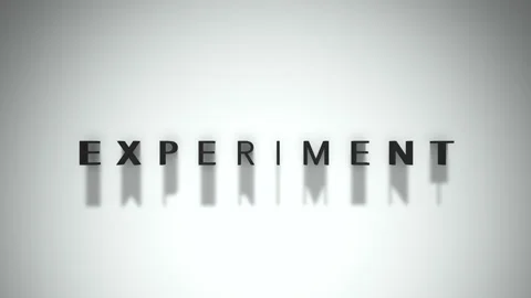 Experiment 3D title animation matte black text on a white background Stock Footage 300717065