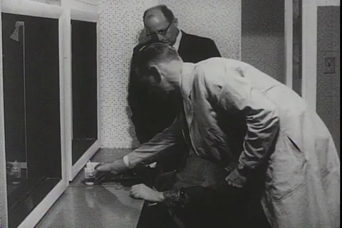 Experiment being conducted in the elegant interaction laboratory - 1962 Stock Footage 97923538
