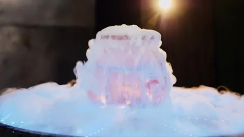 Experiment with dry ice Stock Footage 88186899