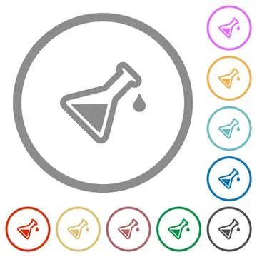 Experiment flat icons with outlines Stock Illustration
