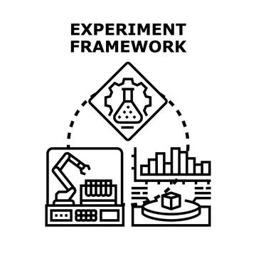 Experiment framework illustrating scientific research and development process 스톡 일러스트