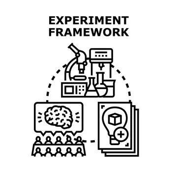 Experiment framework for scientific research and development Stock Illustration