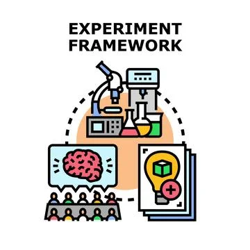 Experiment framework for scientific research and development Stock Illustration