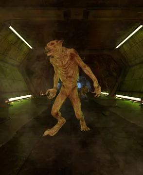 Experiment goes  wrong and these monster is ready to haunt the human Stock Illustration