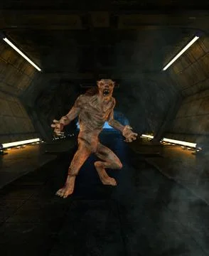 Experiment goes  wrong and these monster is ready to haunt the human Stock Illustration