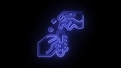 Experiment Icon Isolated on Black Background, Science Test Neon Line Animat.. 库存影片 324634792