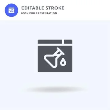 Experiment icon vector, filled flat sign, solid pictogram isolated on white,  Illustrazione stock