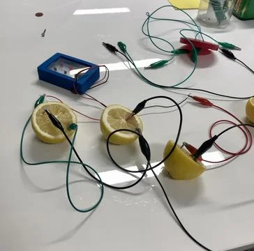 Experiment, is it possible to get energy and electricity from lemon...Yes Stock Photos