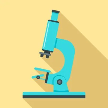 Experiment microscope icon, flat style Illustrazione stock