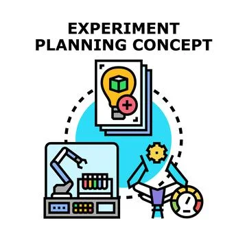 Experiment planning concept applying scientific research methodology Stock Illustration