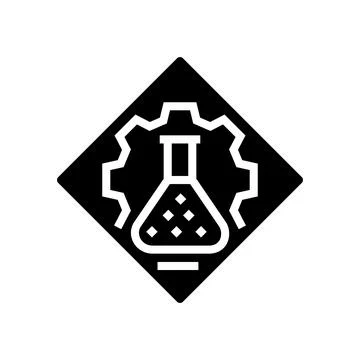 Experiment progress research development glyph icon vector illustration Illustrazione stock