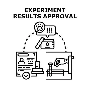 Experiment results approval process with research and certification Illustrazione stock