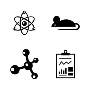 Experiment. Simple Related Vector Icons Stock Illustration