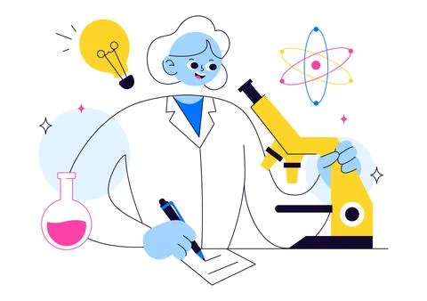 Experiment Vector Illustration Featuring a Laboratory Conducting Scientific.. Stock Illustration