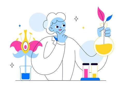 Experiment Vector Illustration Featuring a Laboratory Conducting Scientific.. Stock Illustration
