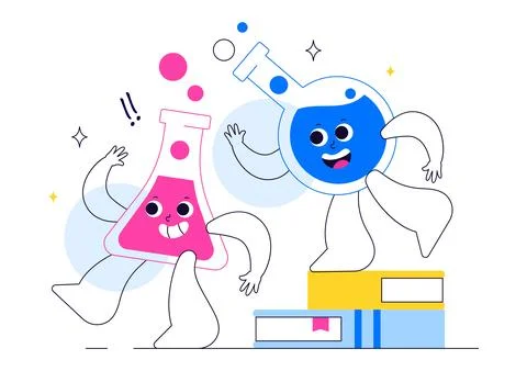 Experiment Vector Illustration Featuring a Laboratory Conducting Scientific.. Stock Illustration