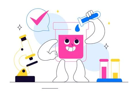 Experiment Vector Illustration Featuring a Laboratory Conducting Scientific.. Stock Illustration