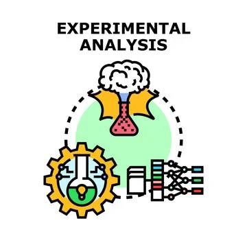 Experimental analysis comparing research and data processing Stock Illustration
