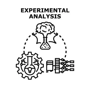 Experimental analysis comparing research and data processing Stock Illustration