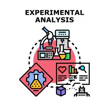Experimental analysis process researching data with scientific equipment Stock Illustration