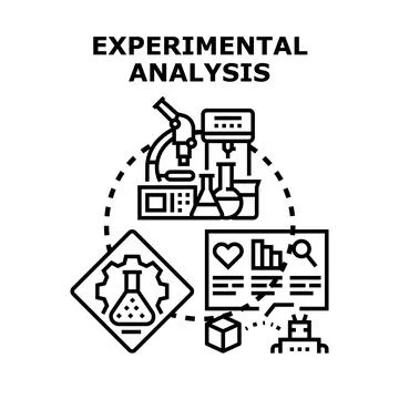 Experimental analysis process researching data with scientific equipment Stock Illustration