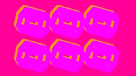 Experimental animation of acid-bright 2d objects Stock Footage 192372004