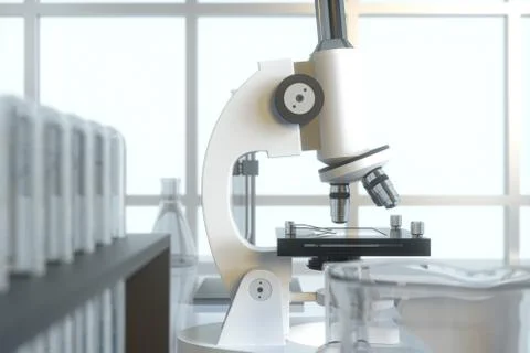 Experimental apparatus with an empty laboratory,white background,3d rendering Stock Illustration