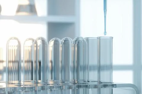 Experimental apparatus with an empty laboratory,white background,3d rendering Stockillustratie