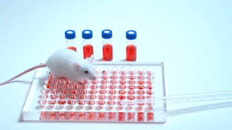 Experimental mice for biological test Video stock 98583820
