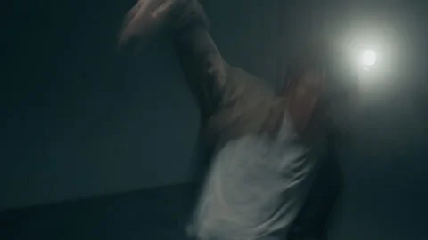 Experimental Performance of Male Dancer with Body Trails Stock Footage 335682617